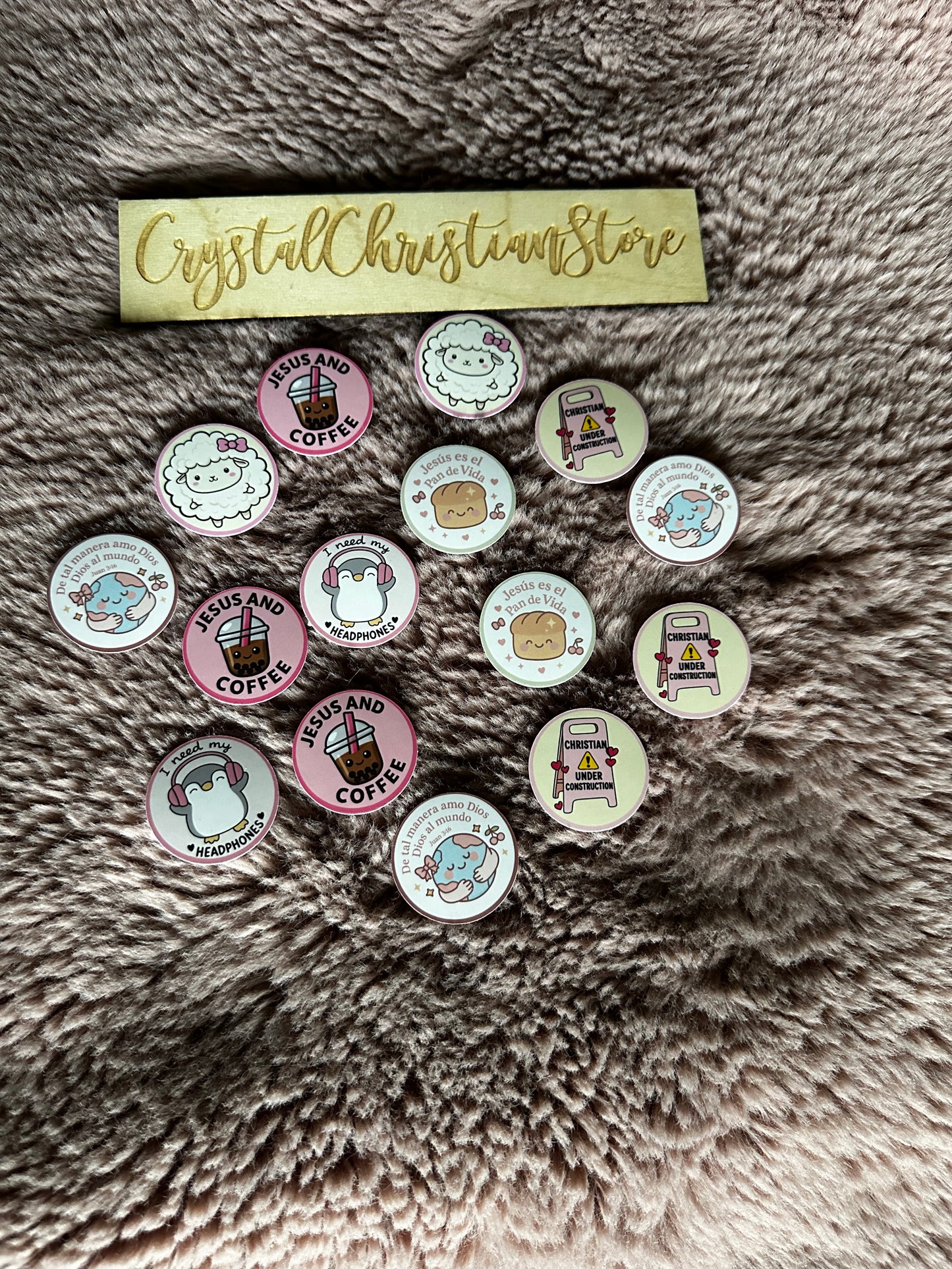 Set de Stickers Cristianos Estilo Coquette –, Fe, Amor y Café ☕✨ | Cute Christian Stickers Pack