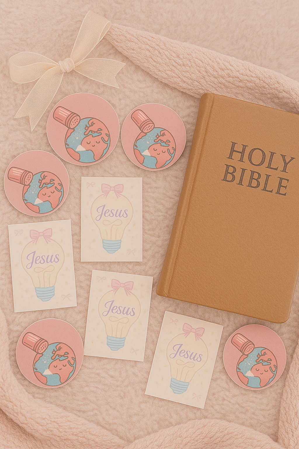Jesus & Salt of the Earth  – Christian Sticker Set (12) – ☕✨